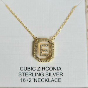 Rachel Zoe Letter "E" Necklace, 14K Gold Plated Sterling Silver